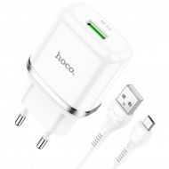   Hoco N3 Special single port QC3.0 charger   MicroUSB (USB: 3.6-6.5V 3.0A/6.6-9V 2.0A/ 18W)  Hoco 03139