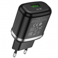   Hoco N3 Special single port QC3.0 charger   Type-C (USB: 3.6-6.5V 3.0A/6.6-9V 2.0A/ 18W)  Hoco 03142