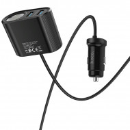   Hoco Z35A Companheiro front and rear seat Cigarette Lighter 100W Car Charger (3USB: 5V  /  2.4A)  Hoco 07180