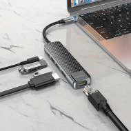  Hoco HB23 Easy view Type-C multifunction adapter HDMI+USB3.0+USB2.0  MacBook  Hoco 03577