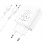  Hoco C102A Fuerza QC3.0 fast charger 28.5W c  Lightning (4USB: 5V max 2.1A)  Hoco 03250