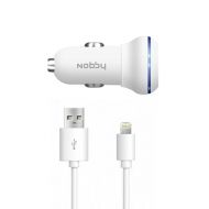 Автомобильное ЗУ Nobby Energy AC-001 USB 1A + кабель iPhone/iPad (8pin) белый