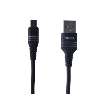 USB - Hoco U46 Tricyclic silicone charging data cable MicroUSB (1.0 ) Black Hoco 02836