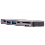  Deppa Thunderbolt C 71 (73121) Type-C to USB3.0x2/ HDMI/ Thunder3/ Type-C/ SD/ MicroSD  MacBook  Deppa 03536