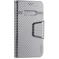 Чехол-подставка универсальный Deppa Wallet Fold M для смартфонов (4.3 -5.5 ) D-87065 Серый карбон Deppa 17113