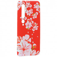 Чехол-накладка силикон MItriFON для Xiaomi Mi Note 10 0.8мм с флуоресцентным рисунком Цветы Розовый MItrifON 18511