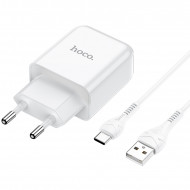 Адаптер питания Hoco N2 Vigour single port charger с кабелем Type-C (USB: 5V max 2.1A) Белый Hoco 03135