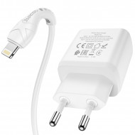   Hoco N5 Favor dual port PD+QC 3.0 charger   Lightning to Type-C (USB: 5V max 3.0A/ 20)  Hoco 03177