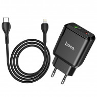   Hoco N5 Favor dual port PD+QC 3.0 charger   Lightning to Type-C (USB: 5V max 3.0A/ 20)  Hoco 03178