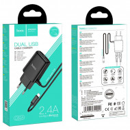   Hoco C82A Real charger   Lightning (2USB: 5V max 2.4A)  Hoco 03160