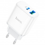   Hoco C105A Stage dual port PD 20W QC3.0 charger (USB: 5V max 3.0A/Type-C: 5V max 3.0A/ 20)  Hoco 03246